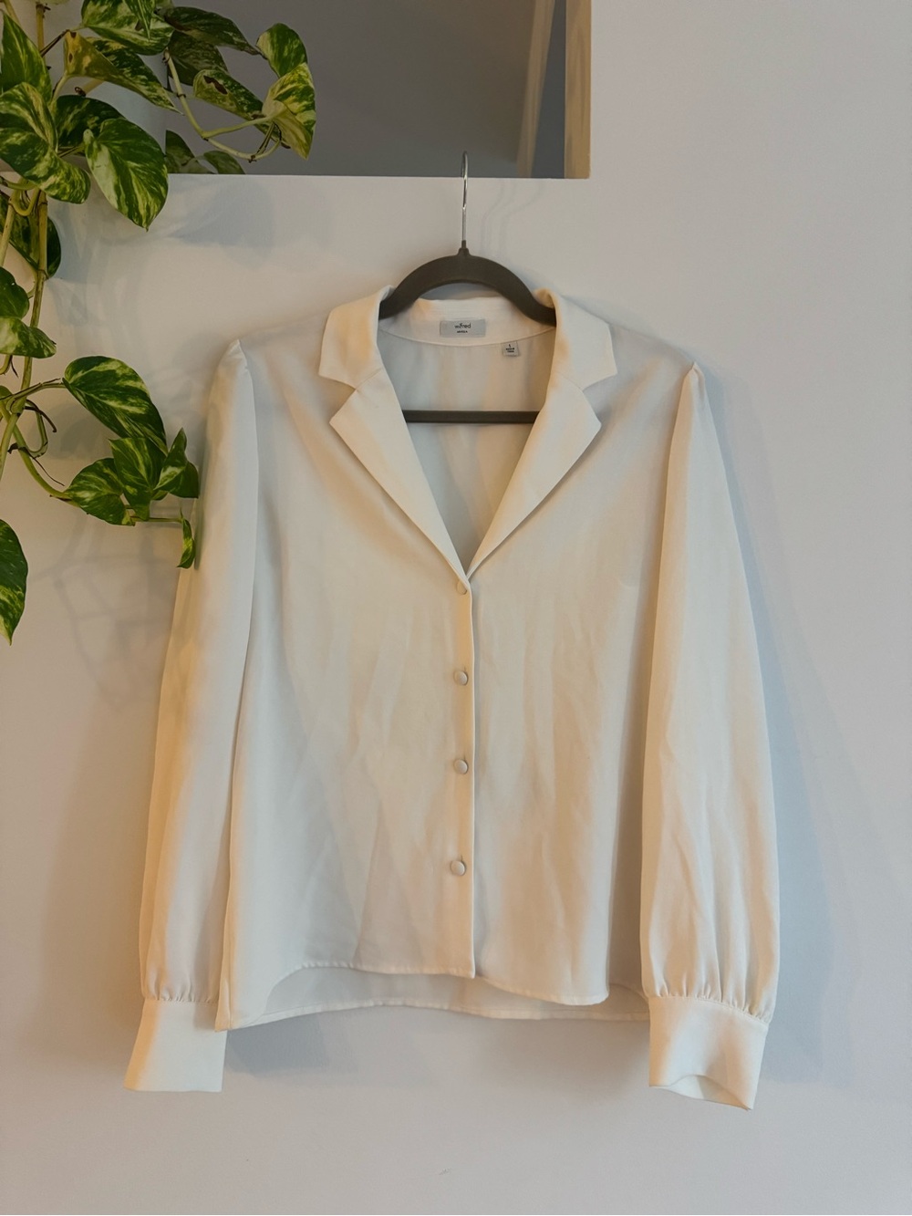 Aritzia Wilfred Cream Button-Front Women's Blouse
